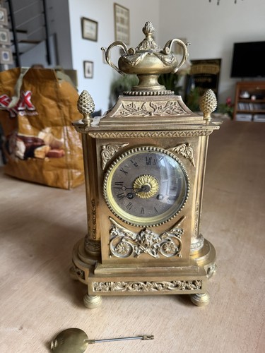 Pendule borne bronze laiton - pendule,