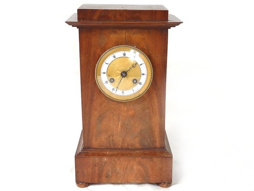 Pendule borne acajou - , bronze