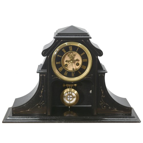 Pendule borne marbre noir - en,
